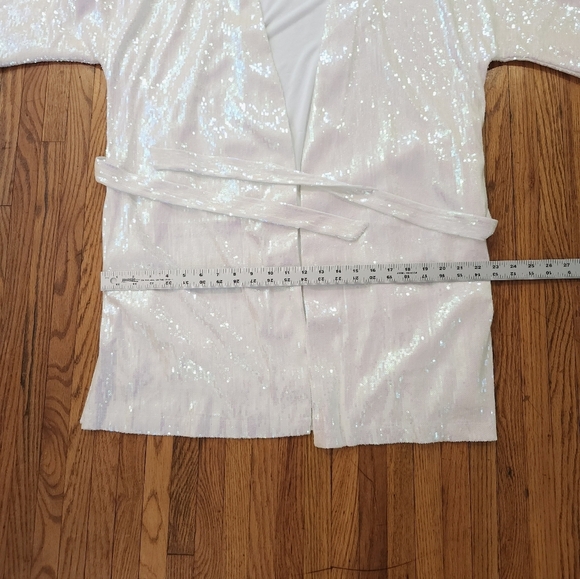 Hayley Paige Sequin Robe Sparkle Squad Size S Holographic Party Wedding - Picture 8 of 9